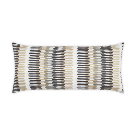 D.V. KAP HOME   12" x 24" Outdoor Sunfun Stripe Lumbar Pillow - Linen     - OD-302-L-1224