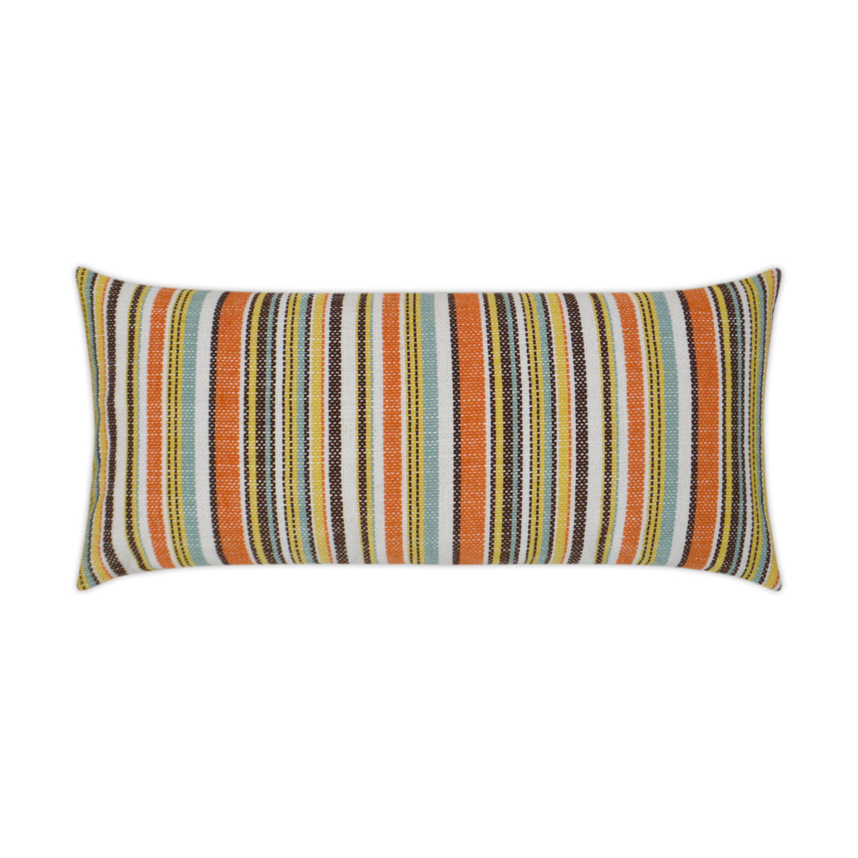 D.V. KAP HOME   12" x 24" Outdoor Fancy Stripe Lumbar Pillow - Multi     - OD-304-M-1224