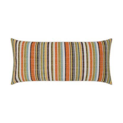 D.V. KAP HOME   12" x 24" Outdoor Fancy Stripe Lumbar Pillow - Multi     - OD-304-M-1224
