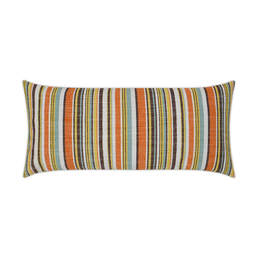 D.V. KAP HOME   12" x 24" Outdoor Fancy Stripe Lumbar Pillow - Multi     - OD-304-M-1224
