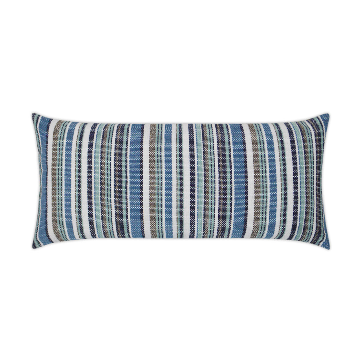 D.V. KAP HOME   12" x 24" Outdoor Fancy Stripe Lumbar Pillow - Navy     - OD-304-N-1224