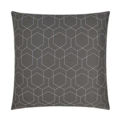 D.V. KAP HOME   22" x 22" Outdoor Hex Quilt Pillow - Grey Geometric    - OD-309-G-2222