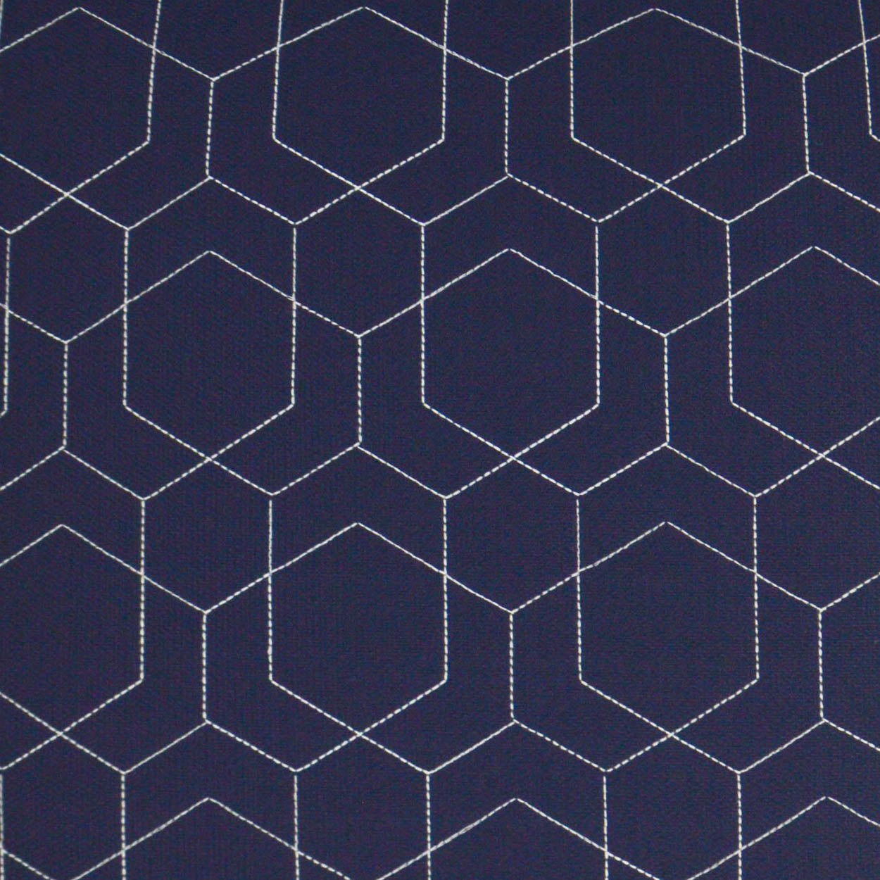 D.V. KAP HOME   22" x 22" Outdoor Hex Quilt Pillow - Navy Geometric    - OD-309-N-2222