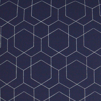 D.V. KAP HOME   22" x 22" Outdoor Hex Quilt Pillow - Navy Geometric    - OD-309-N-2222