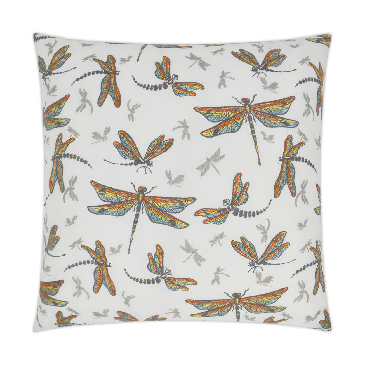 D.V. KAP HOME   22" x 22" Outdoor Sun Dragons Pillow Dragonfly    - OD-313-2222