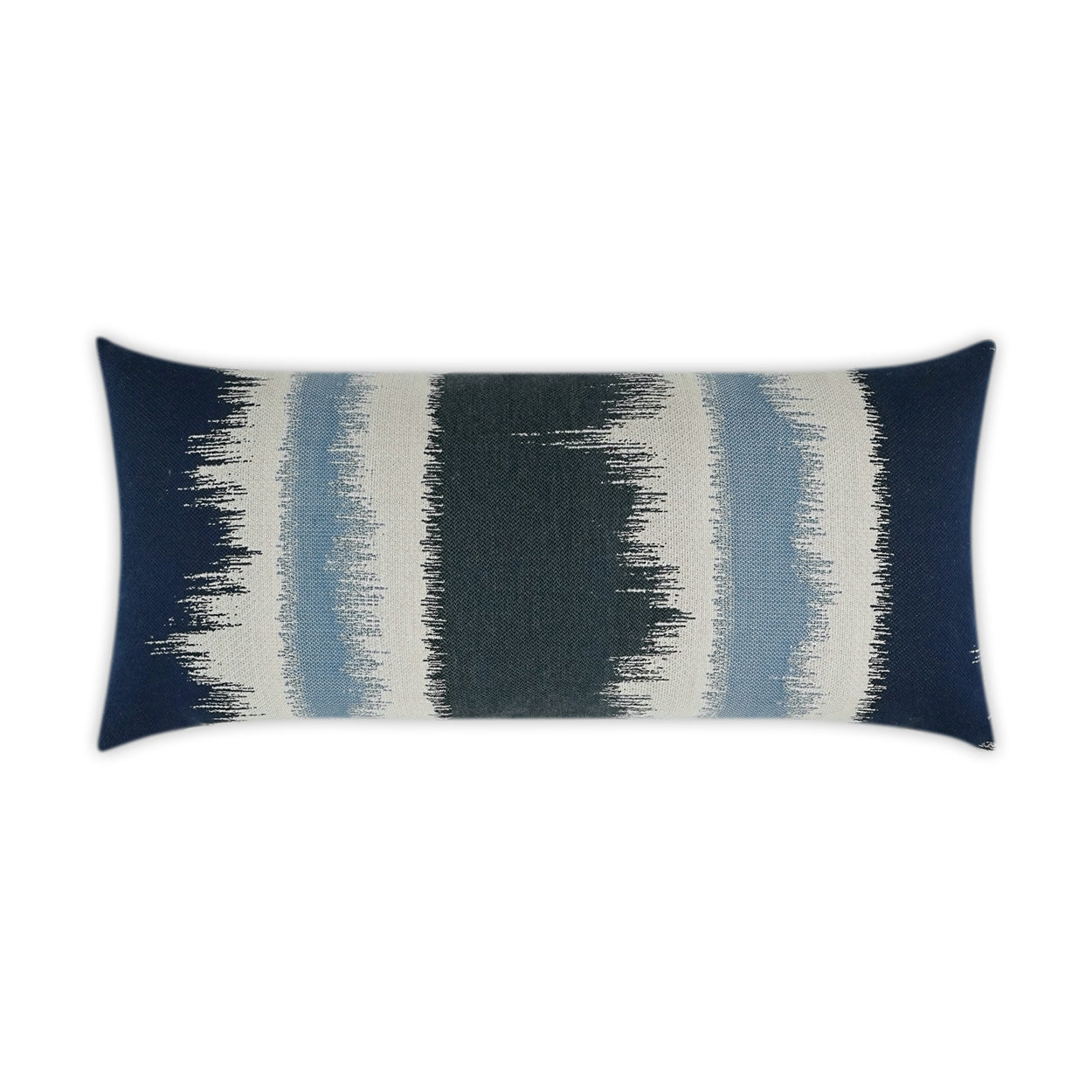 D.V. KAP HOME   12" x 24" Outdoor Awaken Lumbar Pillow - Indigo Abstract, Ikat    - OD-318-I-1224