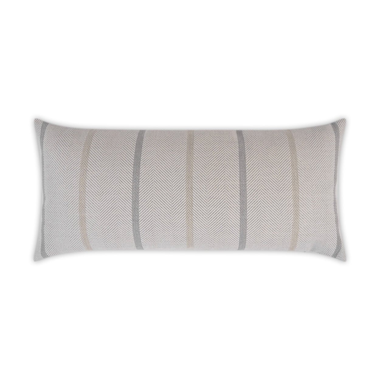 D.V. KAP HOME   12" x 24" Outdoor Sterling Lumbar Pillow - Cotton Stripes    - OD-324-C-1224