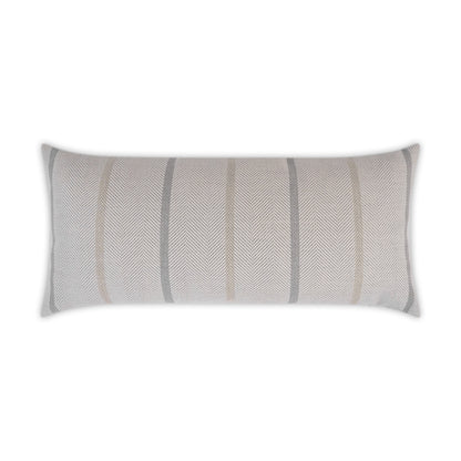 D.V. KAP HOME   12" x 24" Outdoor Sterling Lumbar Pillow - Cotton Stripes    - OD-324-C-1224