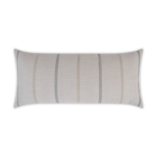 D.V. KAP HOME   12" x 24" Outdoor Sterling Lumbar Pillow - Cotton Stripes    - OD-324-C-1224