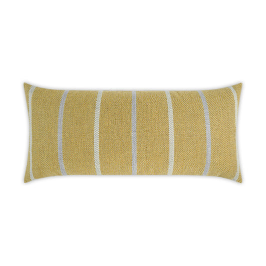 D.V. KAP HOME   12" x 24" Outdoor Sterling Lumbar Pillow - Saffron Stripes    - OD-324-S-1224