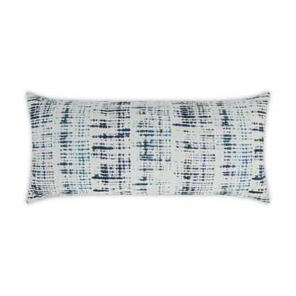 D.V. KAP HOME   12"x24" Outdoor Mizu Lumbar Pillow - Indigo Abstract    - OD-326-I-1224