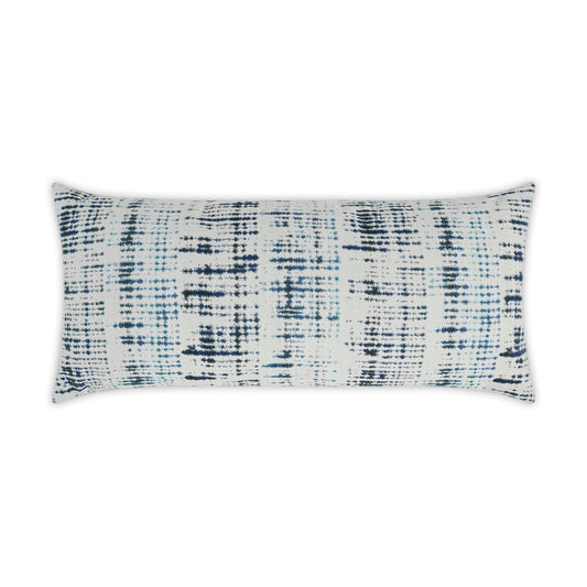 D.V. KAP HOME   12"x24" Outdoor Mizu Lumbar Pillow - Indigo Abstract    - OD-326-I-1224