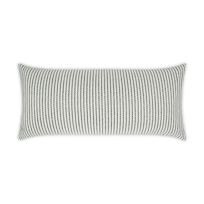 D.V. KAP HOME   12" x 24" Outdoor Linus Lumbar Pillow - Charcoal     - OD-331-C-1224