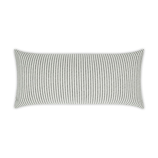 D.V. KAP HOME   12" x 24" Outdoor Linus Lumbar Pillow - Charcoal     - OD-331-C-1224