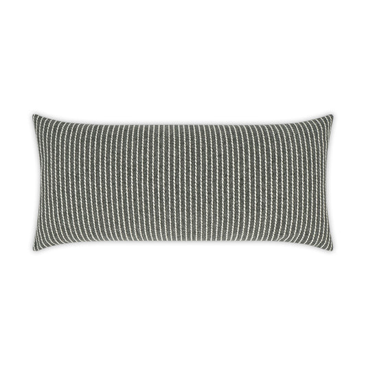 D.V. KAP HOME   12" x 24" Outdoor Linus Lumbar Pillow - Graphite     - OD-331-G-1224
