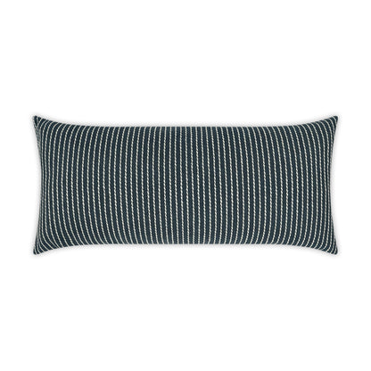 D.V. KAP HOME   12" x 24" Outdoor Linus Lumbar Pillow - Indigo     - OD-331-I-1224