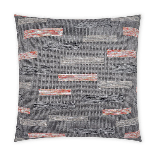 D.V. KAP HOME   22" x 22" Outdoor Blockweave Pillow - Coral     - OD-334-C-2222