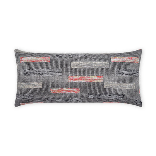 D.V. KAP HOME   12" x 24" Outdoor Blockweave Lumbar Pillow - Coral     - OD-335-C-1224