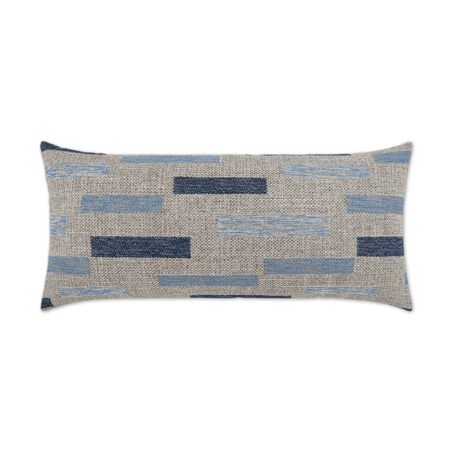 D.V. KAP HOME   12" x 24" Outdoor Blockweave Lumbar Pillow - Indigo     - OD-335-I-1224