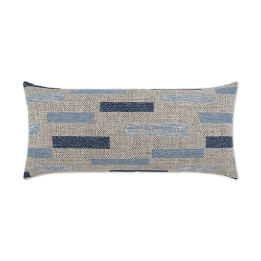 D.V. KAP HOME   12" x 24" Outdoor Blockweave Lumbar Pillow - Indigo     - OD-335-I-1224