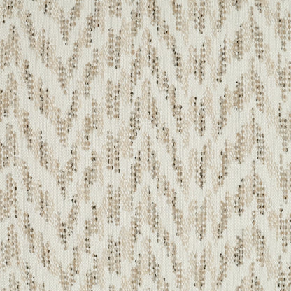 Beige and taupe zigzag chevron pattern woven fabric on ivory background, 12" x 24" outdoor lumbar pillow.