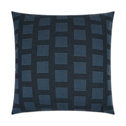 D.V. KAP HOME   22" x 22" Outdoor Novara Pillow - Indigo Geometric, Transitional    - OD-344-I-2222