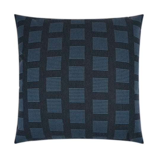 D.V. KAP HOME   22" x 22" Outdoor Novara Pillow - Indigo Geometric, Transitional    - OD-344-I-2222