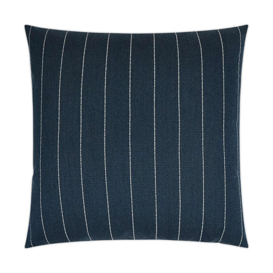 D.V. KAP HOME   22" x 22" Outdoor Malibu Pillow - Indigo Stripes, Nautical    - OD-346-I-2222