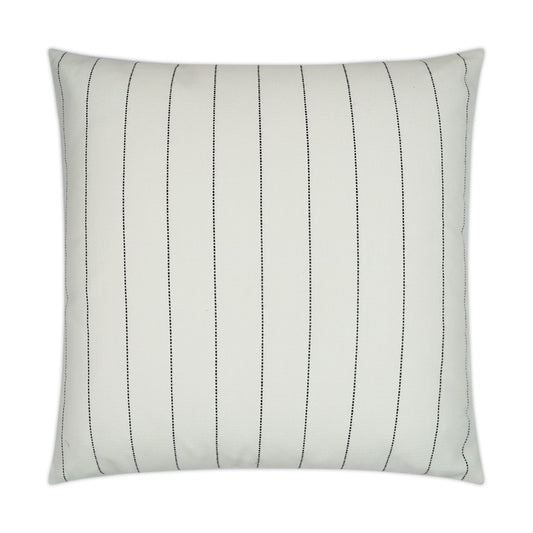 D.V. KAP HOME   22" x 22" Outdoor Malibu Pillow - White Stripes, Traditional    - OD-346-W-2222