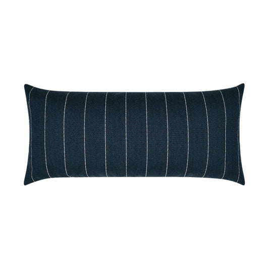 D.V. KAP HOME   12" x 24" Outdoor Malibu Lumbar Pillow - Indigo Stripes, Nautical    - OD-347-I-1224