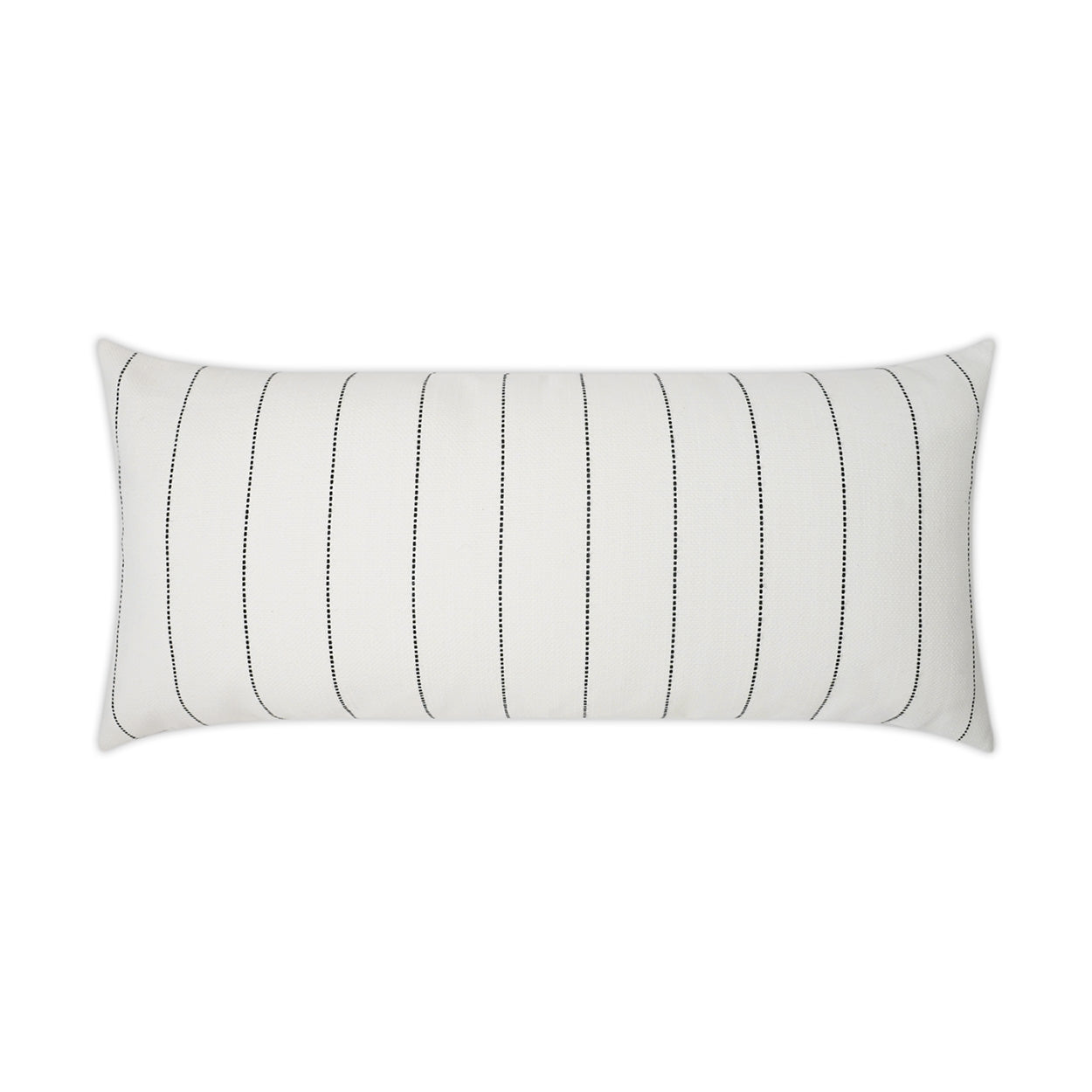 D.V. KAP HOME   12" x 24" Outdoor Malibu Lumbar Pillow - White Stripes, Traditional    - OD-347-W-1224