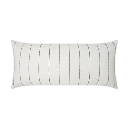 D.V. KAP HOME   12" x 24" Outdoor Malibu Lumbar Pillow - White Stripes, Traditional    - OD-347-W-1224