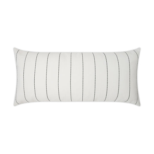 D.V. KAP HOME   12" x 24" Outdoor Malibu Lumbar Pillow - White Stripes, Traditional    - OD-347-W-1224