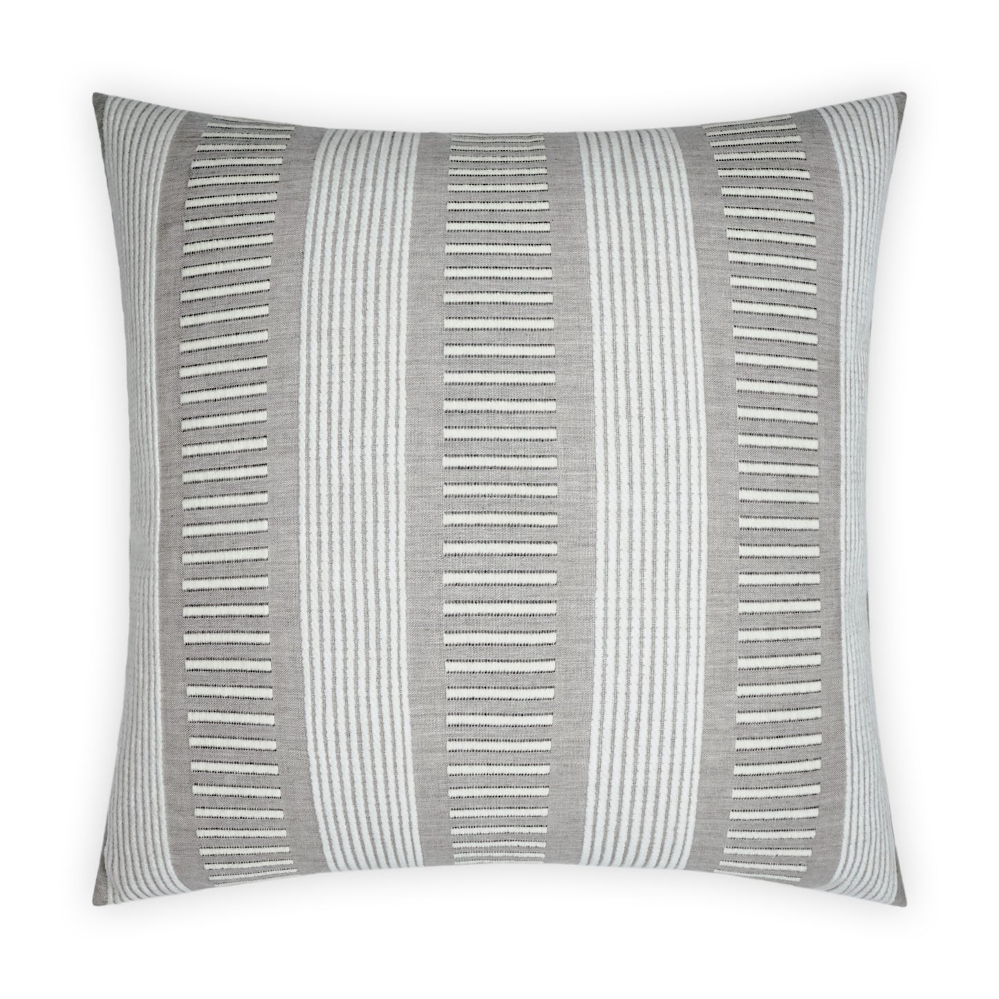 D.V. KAP HOME   22" x 22" Outdoor Sideline Pillow - Ash Stripes, Traditional    - OD-348-A-2222