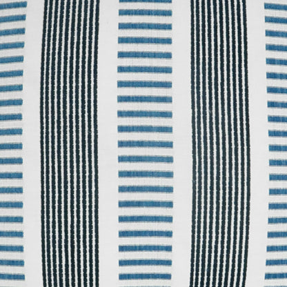 D.V. KAP HOME   12" x 24" Outdoor Sideline Lumbar Pillow - Indigo Stripes, Transitional    - OD-349-I-1224