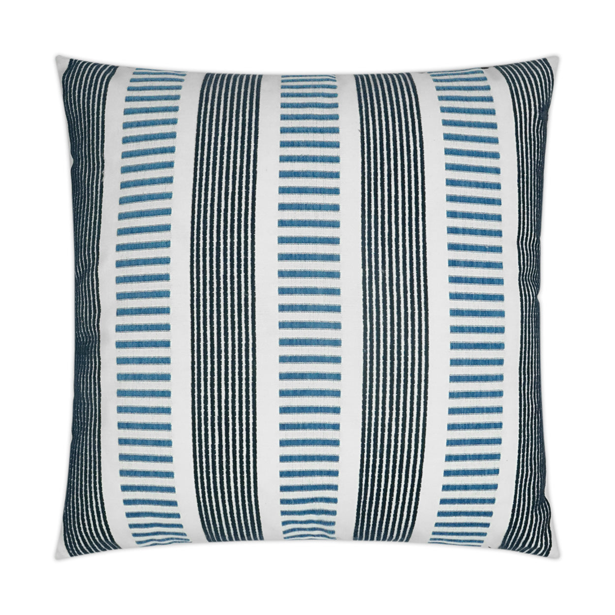 D.V. KAP HOME   22" x 22" Outdoor Sideline Pillow - Indigo Stripes, Transitional    - OD-348-I-2222