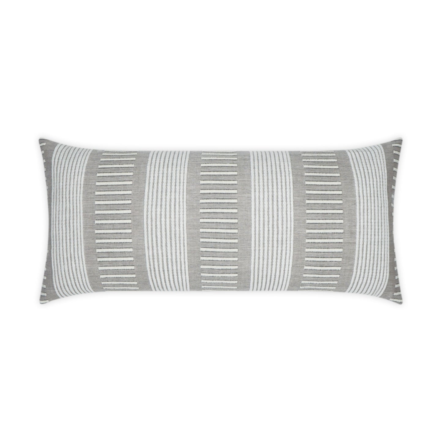 D.V. KAP HOME   12" x 24" Outdoor Sideline Lumbar Pillow - Ash Stripes, Transitional    - OD-349-A-1224