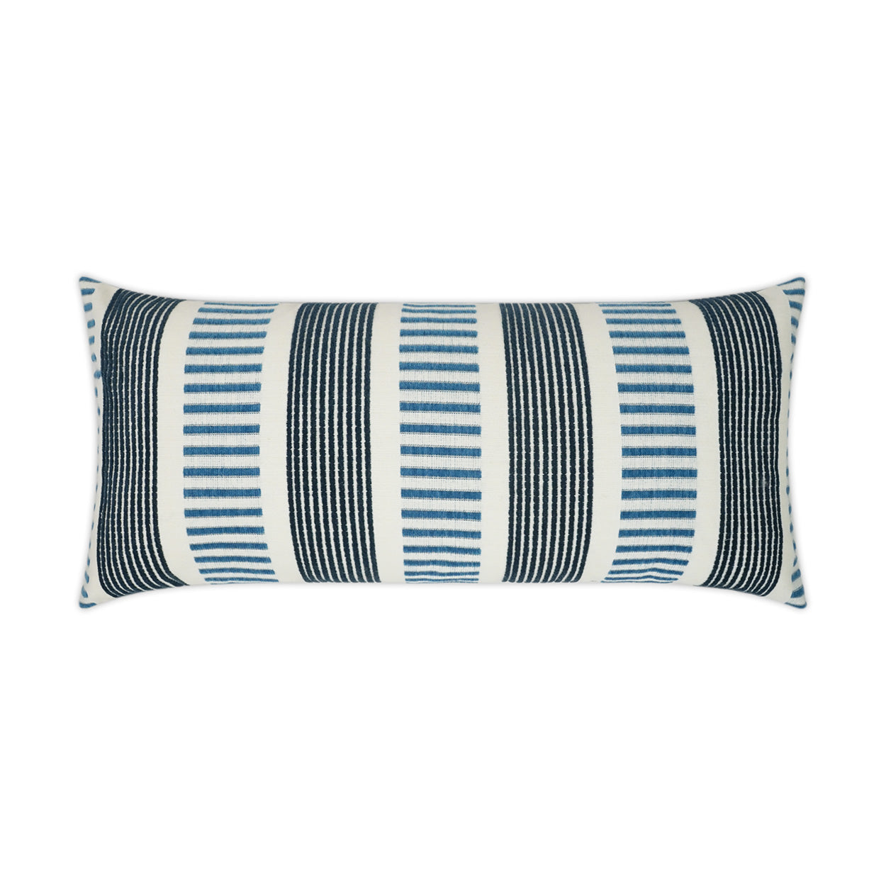 D.V. KAP HOME   12" x 24" Outdoor Sideline Lumbar Pillow - Indigo Stripes, Transitional    - OD-349-I-1224