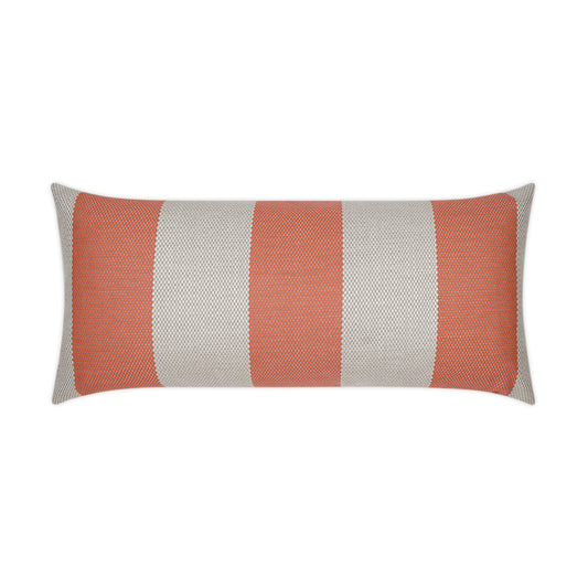 D.V. KAP HOME   12" x 24" Outdoor Carlsbad Lumbar Pillow - Guava Stripes, Traditional    - OD-351-G-1224