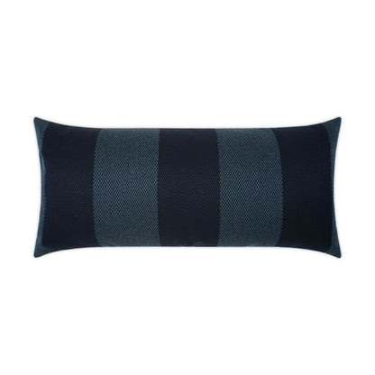 D.V. KAP HOME   12" x 24" Outdoor Carlsbad Lumbar Pillow - Indigo Stripes, Nautical    - OD-351-I-1224