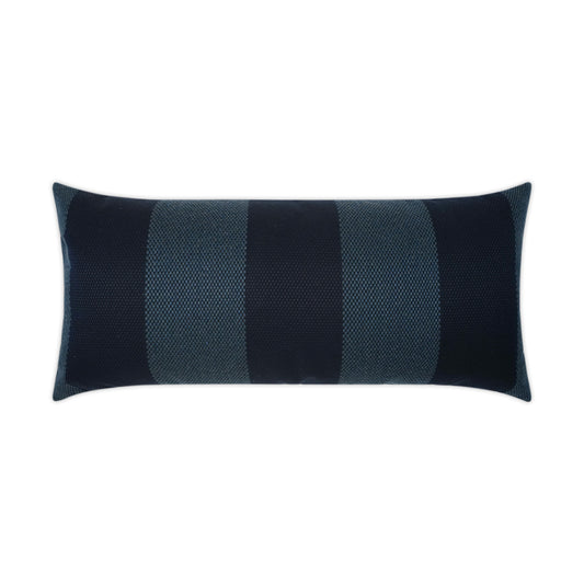 D.V. KAP HOME   12" x 24" Outdoor Carlsbad Lumbar Pillow - Indigo Stripes, Nautical    - OD-351-I-1224