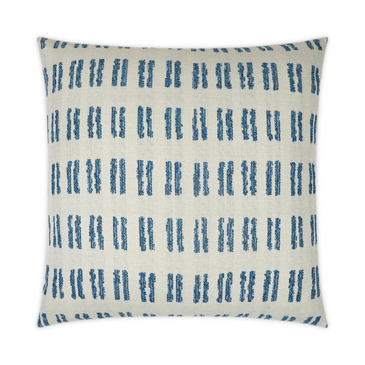 D.V. KAP HOME   22" x 22" Outdoor Saybrook Pillow - Blue Transitional, Geometric    - OD-354-B-2222
