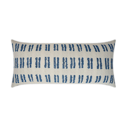 D.V. KAP HOME   12" x 24" Outdoor Saybrook Lumbar Pillow - Blue Transitional, Geometric    - OD-355-B-1224