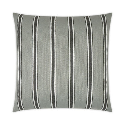 D.V. KAP HOME   22" x 22" Outdoor Peyton Pillow - Grey Stripes, Traditional    - OD-356-G-2222