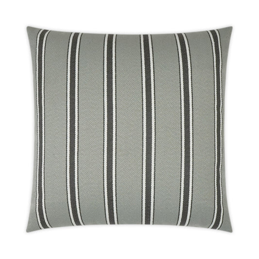 D.V. KAP HOME   22" x 22" Outdoor Peyton Pillow - Grey Stripes, Traditional    - OD-356-G-2222