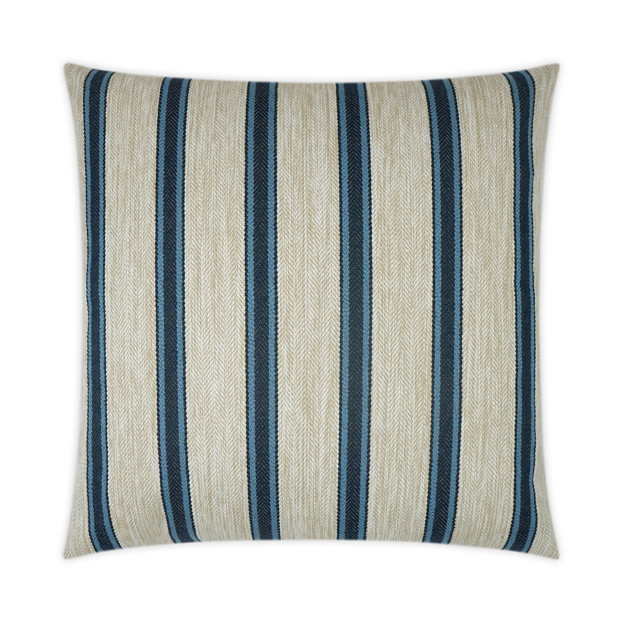 D.V. KAP HOME   22" x 22" Outdoor Peyton Pillow - Navy Stripes, Traditional    - OD-356-N-2222
