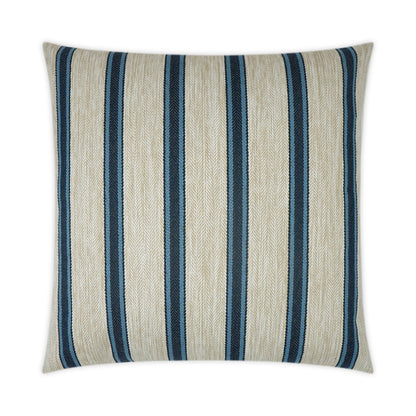 D.V. KAP HOME   22" x 22" Outdoor Peyton Pillow - Navy Stripes, Traditional    - OD-356-N-2222