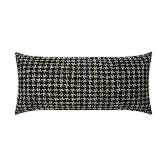 D.V. KAP HOME   12" x 24" Outdoor Maxim Lumbar Pillow - Black Traditional    - OD-359-B-1224
