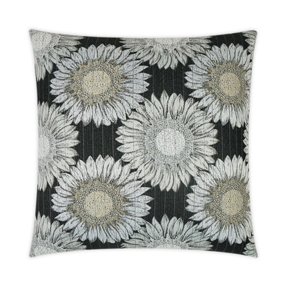 D.V. KAP HOME   22" x 22" Outdoor Daisy Chain Pillow - Black Floral    - OD-360-B-2222