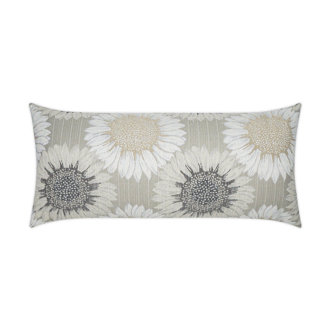 D.V. KAP HOME   12" x 24" Outdoor Daisy Chain Lumbar Pillow - Sand Floral    - OD-361-S-1224